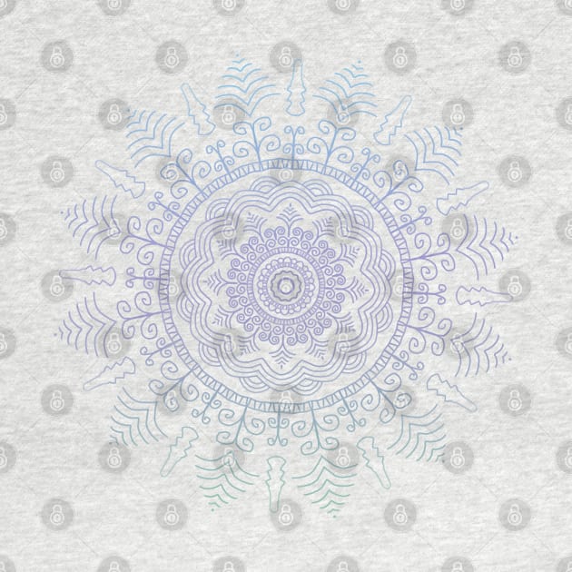 Blue, Purple and Green Tone Mandala by karenmcfarland13